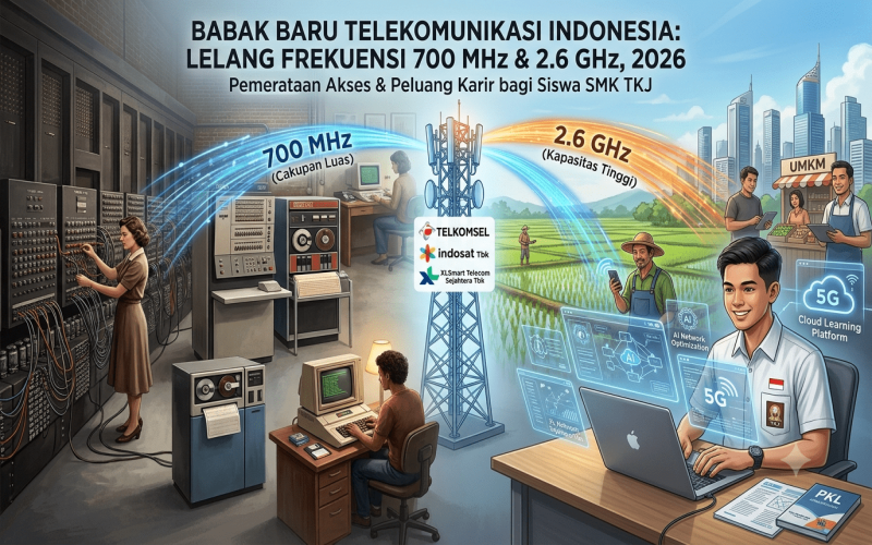 Babak Baru Telekomunikasi Indonesia: Pemenang Lelang Frekuensi 700 MHz &amp; 2,6 GHz Ditetapkan, Apa Dampaknya Bagi Masyarakat dan Siswa SMK TKJ?